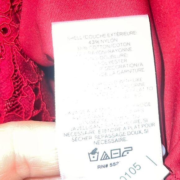 Express Red Lace Midi Dress - Picture 16 of 16